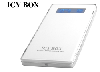 Raidsonic IB-220StU-Wh :: Външна кутия за 2.5" SATA HDD, алуминиева, дисплей + калъф, USB 2.0 интерфейс