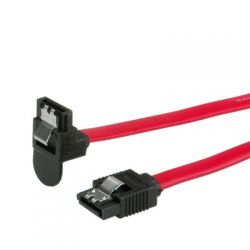 ROLINE 11.03.1564 :: ROLINE Internal SATA 6.0 Gbit/s Cable, angled, with latch 0.5 m