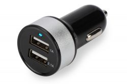 EDNET 84118 :: Зарядно за кола, USB, 12-24V вход, 1x 1.0A и 1x 2.1A изход