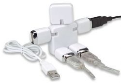 MANHATTAN 161633 :: Hi-Speed USB Hub, Adjustable Man, 4 Ports, Bus Power