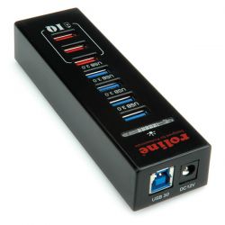 ROLINE 14.02.5042 :: ROLINE USB 3.0 Hub, 4 Ports + 3x Charging Ports