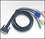 ATEN 2L-1703P :: KVM кабел, HD15 M + 2x PS2 M + 2 Audio plugs >> DB-25 Male, 3.0 м