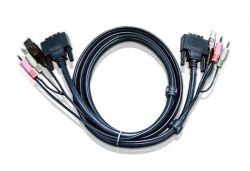 ATEN 2L-7D03UD :: DVI KVM Cable, Dual Link, DVI-D M + USB type A M + 2 Audio plugs >> DVI-D M + USB type B M + 2 Audio plugs, 3.0 m