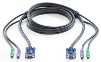ROLINE 11.01.5450 :: KVM кабел, 1x HD15 M/F, 2x PS2, M/M, 1.8 м