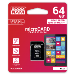 GOODRAM M1AA-0640R11 :: 64 GB MicroSDXC карта с адаптер, Class 10, UHS-1