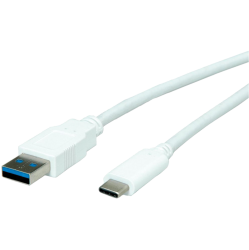 VALUE 11.99.9010 :: USB Type-C кабел, USB-C М - USB-А М, 5 Gbit/s, бял, 0.5 м