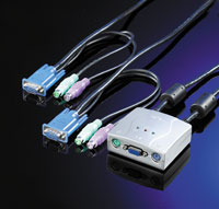 VALUE 14.99.3262 :: Автоматичен KVM Switch, "Star" 1x User - 2x PCs, тип PS/2, с 2 KVM кабела 1.8 м