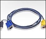 ATEN 2L-5202UP :: KVM кабел, HD15 M + USB type A M >> SPHD15 M, 1.8 м