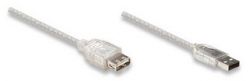 MANHATTAN 390262 :: Hi-Speed USB 2.0 Extension Cable, A Male / A Female, 10 ft. (3.0 m), Silver