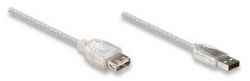 MANHATTAN 390279 :: Кабел USB 2.0 A-A ext., 4.5 м, сребрист цвят
