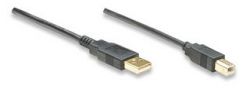 MANHATTAN 390231 :: Hi-Speed USB Device Cable, A Male / B Male, 3 m (10 ft.), Black