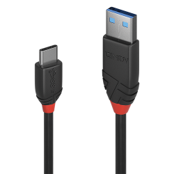 LINDY 36916 :: Kабел USB 3.1 Type A към Type C, M-M, Black Line 1m