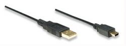 MANHATTAN 390354 :: Кабел USB 2.0 B-Mini 5pin, 3.0 м, сребрист цвят
