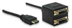 MANHATTAN 307857 :: Video Splitter Cable, HDMI Male to DVI-D Female / DVI-D Female