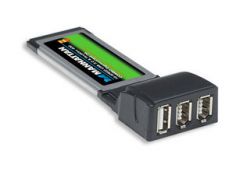 MANHATTAN 515252 :: Hi-Speed USB 2.0 and FireWire 400 Combo ExpressCard/34, One Hi-Speed USB 2.0 and two FireWire 400 ports