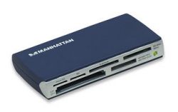MANHATTAN 100946 :: Четец USB 2.0 external, 60-in-1, blue