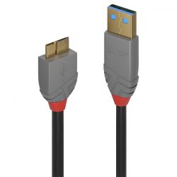 LINDY LNY-36766 :: USB 3.0 кабел, Anthra Line,  Type A-Micro-B, M/M, 1.0 м