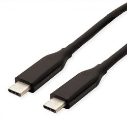 ROLINE 11.99.9080 :: VALUE USB4 Gen 3 Cable, PD (Power Delivery) 20V5A, with Emark, C-C, M/M, 40 Gbit/s, black, 0.5 m
