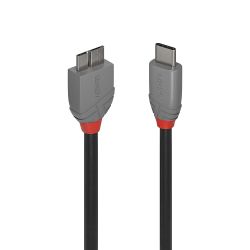 LINDY LNY-36621 :: USB 3.2 Type C to Micro-B Cable, Anthra Line, 1m