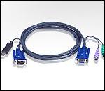 ATEN 2L-5506UP :: KVM кабел, HD15 F + 2x PS2 M >> HD15 M + USB type A M, 6.0 м