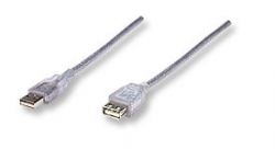 MANHATTAN 340502 :: USB 2.0 удължителен кабел, AM-AF, 4.5 м, сив цвят