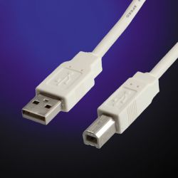 ROLINE 30.05.9063 :: VALUE USB 2.0 кабел, тип A-B, 1.8 м, бял