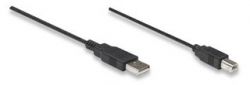 MANHATTAN 333368 :: Hi-Speed USB 2.0 кабел, A Male / B Male, 1.8 м, черен цвят