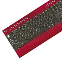 Saitek PK04AV :: Клавиатура Slimline Multimedia Keyboard, червена