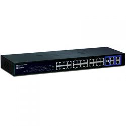 TRENDnet TEG-424WS :: 24-Port 10/100Mbps Web Smart Switch w/ 4 Gigabit Ports and 2 Mini-GBIC Slots