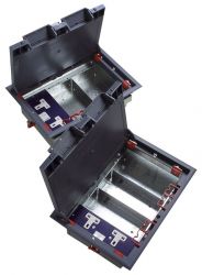 EXCEL EXL350-600 :: 3 Compartment Floor Box with 1 x twin power