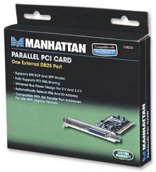 MANHATTAN 158220 :: Parallel PCI Card, One External DB25 Port