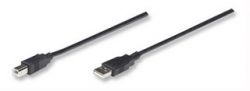 MANHATTAN 333382 :: Кабел USB 2.0 A-B, 3.0 м, черен цвят
