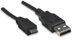 MANHATTAN 325677 :: Hi-Speed USB Device Cable, A Male / Micro-B Male, 0.5 m (1.5 ft.), Black