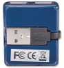 MANHATTAN 160605:: Hi-Speed USB Micro Hub, 4 Ports, Bus Power, Blue
