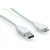VALUE 11.99.8874 :: USB 3.0 кабел, USB A - Micro USB A, 2.0 м, бял цвят