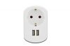EDNET 31804 :: USB зарядно, 2 USB порта, шуко контакт, 5V / 3.1 А