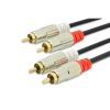 EDNET 84592 :: Аудио кабел,  2x RCA, M/M, стерео, екраниран, cotton, gold, 5.0 м