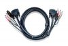 ATEN 2L-7D02U :: DVI KVM кабел, Single Link, DVI-D M + USB type A M + 2 Audio plugs >> DVI-D M + USB type B M + 2 Audio plugs, 1.8 м