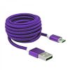 SBOX USB AM-MICRO-15U :: USB кабел, Type A - Micro B, M/M, 1.5 м, лилав