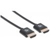 MANHATTAN 394352 :: Ултра тънък 4k High Speed HDMI кабел с Ethernet, HEC, ARC, 3D, 4K, M/M, Shielded, Черен, 1.0 m