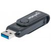 MANHATTAN 101981 :: Мини четец за карти USB 3.0, 24-in-1, черен цвят