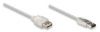 MANHATTAN 390255 :: Кабел USB 2.0 A-A ext., 1.8 м, сребрист цвят