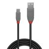 LINDY 36730 :: Kабел USB 2.0 Type A към Micro-B, M-M, Anthra Line 0.2m