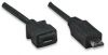 MANHATTAN 307406 :: Кабел USB microA/M- micro AB/F 1.8 м, черен цвят