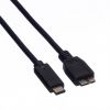 ROLINE 11.02.9005 :: USB 3.2 Gen 1 кабел, C-Micro B, M/M, черен цвят, 0.5 м