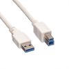VALUE 11.99.8869 :: USB 3.2 Gen 1 кабел, A - B, M/M, бял цвят, 0.8 м