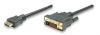 MANHATTAN 391115 :: HDMI Cable, HDMI Male to DVI-D 24+1 Male, 3 m (10 ft.), Black