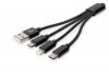 ASSMANN DB-300160-002-S :: DIGITUS 3-in-1 захранващ кабел, USB A към Lightning + Micro USB + Type-C