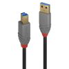 LINDY LNY-36740 :: USB 3.0 кабел, Anthra Line,  Type A-B, M/M, 0.5 м