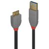 LINDY LNY-36765 :: USB 3.0 кабел, Anthra Line,  Type A-Micro-B, M/M, 0.5 м